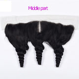 8A Brazilian Virgin Human Hair Loose Wave 13x4 Ear To Ear Lace Frontal Closure with Baby Hair