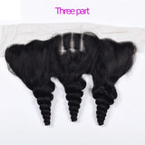 8A Brazilian Virgin Human Hair - 3 Bundles with a 13x4 Lace Frontal - Loose Wave