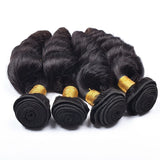 8A Brazilian Virgin Human Hair - 3 Bundles with a 13x4 Lace Frontal - Loose Wave