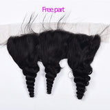 8A Brazilian Virgin Human Hair - 3 Bundles with a 13x4 Lace Frontal - Loose Wave