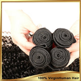 8A Malaysian Virgin Human Hair - 3 Bundles with Lace Closure - Kinky Curly