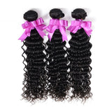 8A Malaysian Virgin Human Hair - 3 Bundles with Lace Closure - Deep Wave