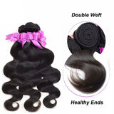 8A Brazilian Virgin Human Hair - 3 Bundles with Lace Closure - Body Wave