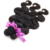 8A Brazilian Virgin Human Hair - 3 Bundles with Lace Closure - Body Wave