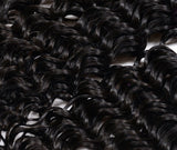 8A Brazilian Virgin Human Hair - 3 Bundles with Lace Closure - Deep Wave