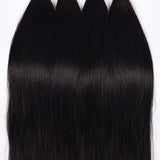 8A Brazilian Virgin Human Hair - 3 Bundles with Lace Closure - Straight